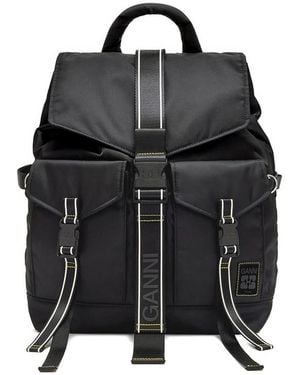 Ganni Re-Tech Buckled Backpack - Black