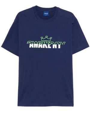 Awake Couture Headcrack Champs Logo-Detail T-Shirt - Blue