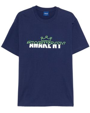 Awake Couture Headcrack Champs Logo-Detail T-Shirt - Blue