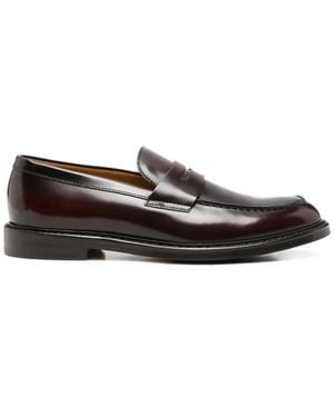Doucal's Polished-Finish Penny Loafers - Black