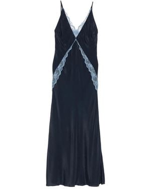 SIR. Elsie Lace-Trim Slip Maxi Dress - Blue