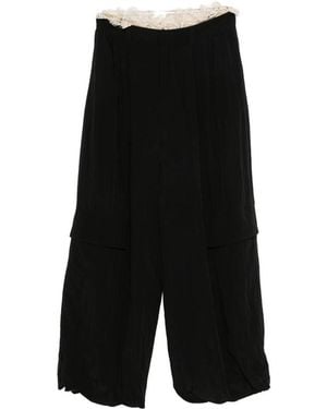 Sea Lace-Trimmed Trousers - Black