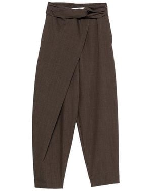 Rohe Wrap-Style Twist-Detail Trousers - Brown
