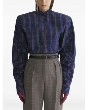 Mugler Padded Shoulders Shirt - Blue