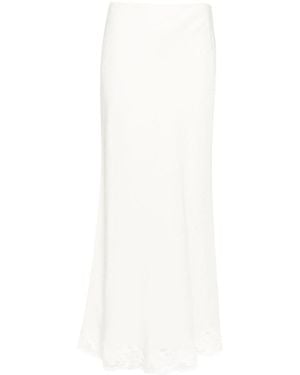 RIXO London Crystal Lace-Trim Midi Skirt - White