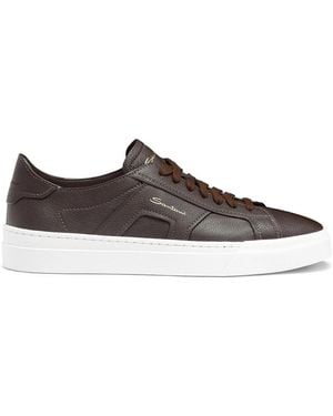 Santoni Double Buckle Trainers - Brown