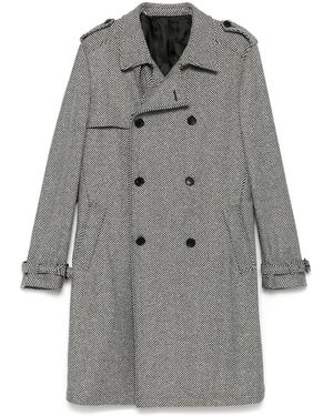 Eraldo Herringbone Coat - Grey