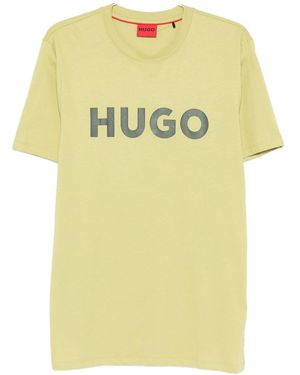 HUGO Logo-Print T-Shirt - Yellow