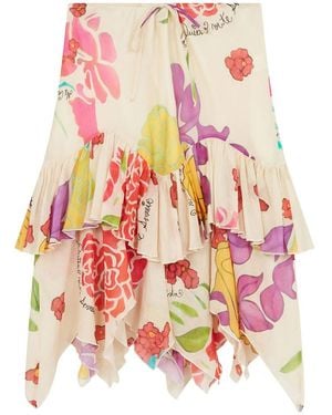 Donde Esteban Floral-Print Midi Skirt - Pink