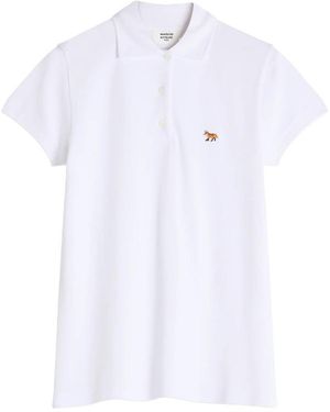 Maison Kitsuné Fox Patch Polo Shirt - White