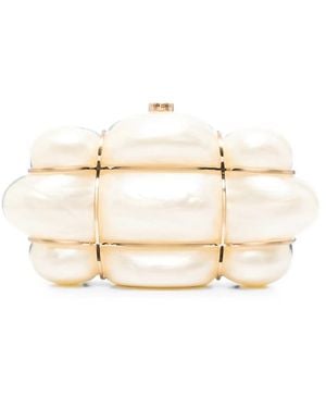 Cult Gaia Bolla Pearl-Effect Clutch Bag - Natural