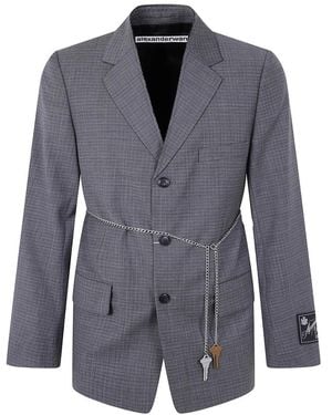 Alexander Wang Detachable Chain-Link Blazer - Blue