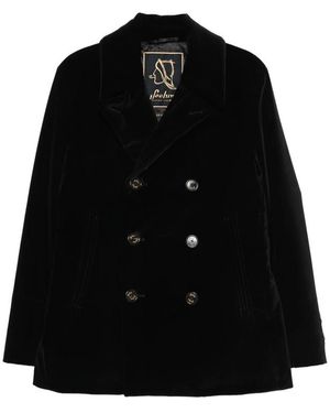 Sealup Double-Breasted Coat - Black