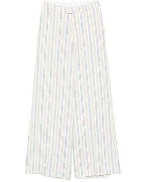 Berwich Striped Wide Leg Pants - White