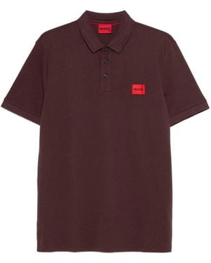 HUGO Logo-Patch Polo Shirt - Red
