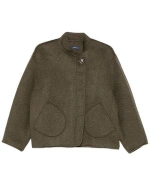 Soeur Windsor High-Neck Jacket - Green