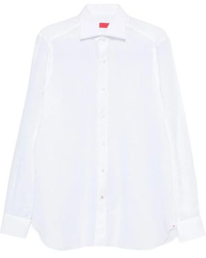 Isaia Buttoned Long-Sleeve Shirt - White