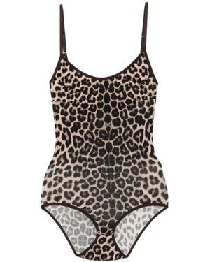 Baserange Leopard-Print Bodysuit - Black