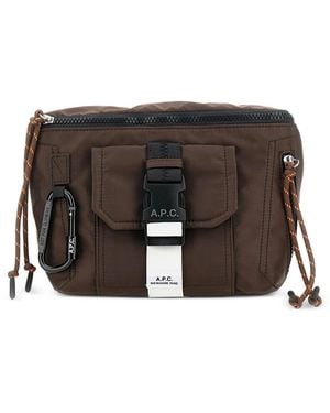 A.P.C. A. P.C. Logo-Patch Shoulder Bag - Black