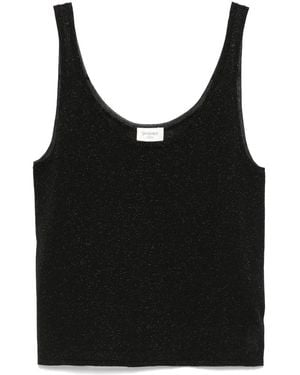 Saint Laurent Lurex Knitted Tank Top - Black
