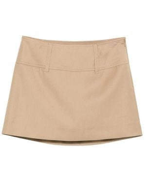 DUNST Belt Loops Short Skirt - Natural
