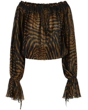 Blumarine Zebra-Pattern Blouse - Black