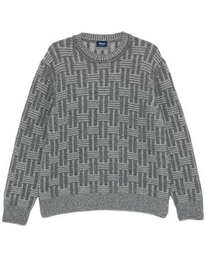 Drumohr Basket-Weave Crew-Neck Sweater - Gray