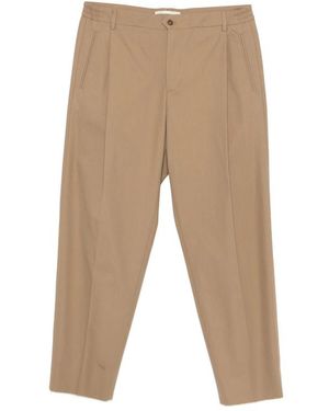 BRIGLIA Manhattans Pleated Trousers - Natural