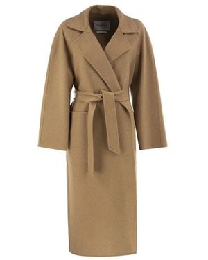Max Mara Long Camel Robe Coat - Natural