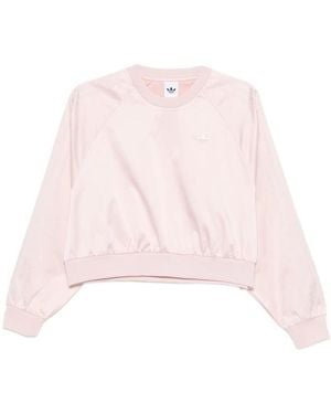adidas Sweatshirt With Textured Sleeves - Pink
