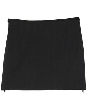 Paloma Wool Lumieti Pinstripe-Pattern Zip-Detail Mini Skirt - Black