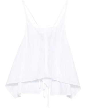 Low Classic Flared Sleeveless Top - White