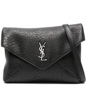 Saint Laurent Large Cassandre Envelope Pouch - Black