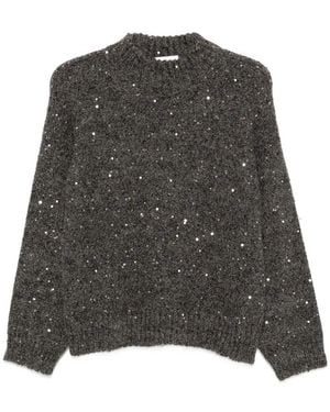 Panicale Cashmere Sequin-Embellished High-Neck Jumper - Grey