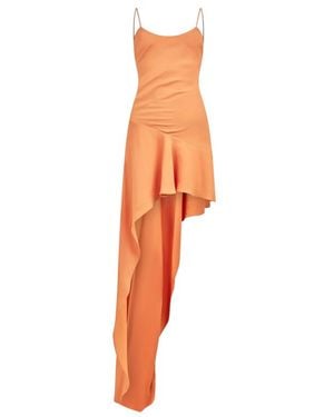 ANDAMANE Lauren Lace-Up Asymmetric Dress - Orange