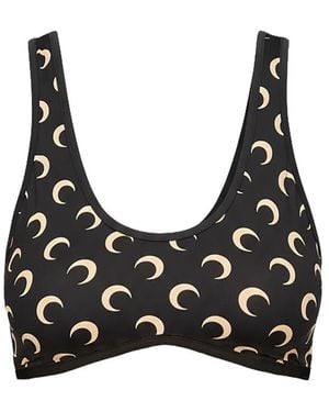 Marine Serre Brassière À Imprimé Lune - Black