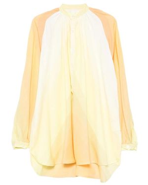 Marrakshi Life Long-Sleeve Buttoned Mini Dress - Yellow