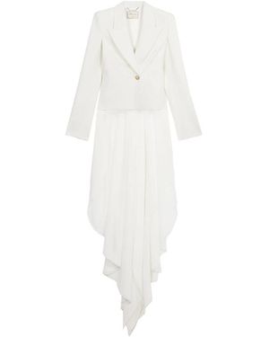 Blumarine Single-Breasted Asymmetric-Hem Blazer - White
