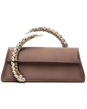 L'ALINGI Karma Crystal-Embellished Clutch Bag - Brown