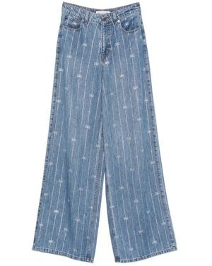 Self-Portrait Wide Jeans - Blue