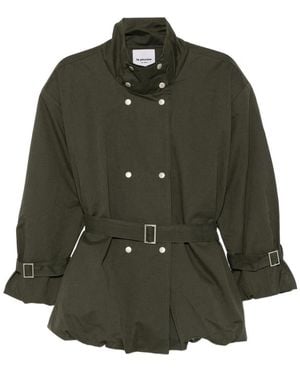 LA PISCINE Belted Double-Breasted Jacket - Green