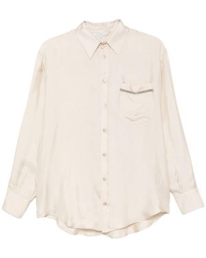 Antonelli Beaded-Trim Pocket Shirt - Natural