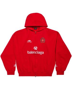Balenciaga Paris Soccer Hoodie - Red