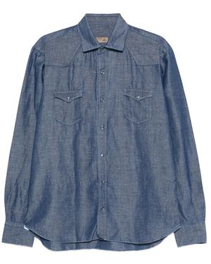Barba Napoli Flap-Pocket Shirt - Blue