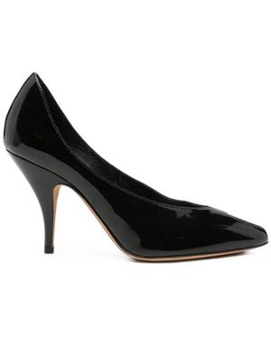 Jude Icon Patent-Finish Cut-Out Court Shoes - Black