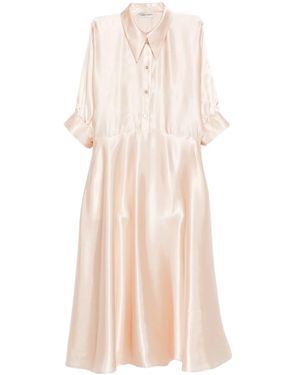 Alberta Ferretti Satin Midi Dress - Pink