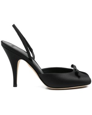 3Juin Bow-Embellishment Slingback Sandals - Black