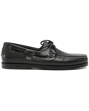 Paraboot Barth Leather Boat Shoes - Black