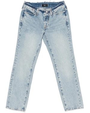 7 For All Mankind Frayed-Trim Jeans - Blue