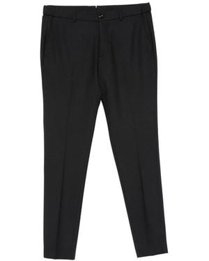 Berwich Pressed-Crease Straight-Leg Trousers - Black